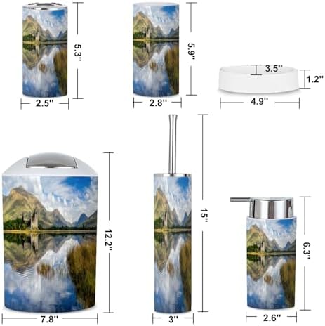 6-Piece Bathroom Accessories Set with Boho Decor