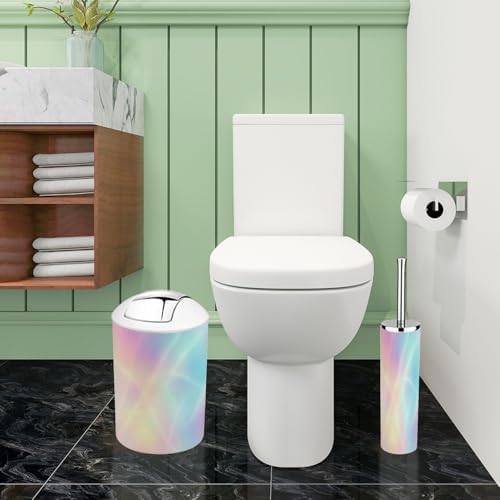 TRANQDEHOM 6-Piece Rainbow Holographic Bathroom Accessory Set