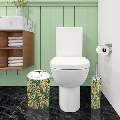 Boho Flower Leaf Bathroom Accessory Set 6 Piece