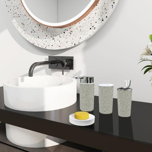 Boho Floral Tropical Bathroom Accessory Set 6 Piece