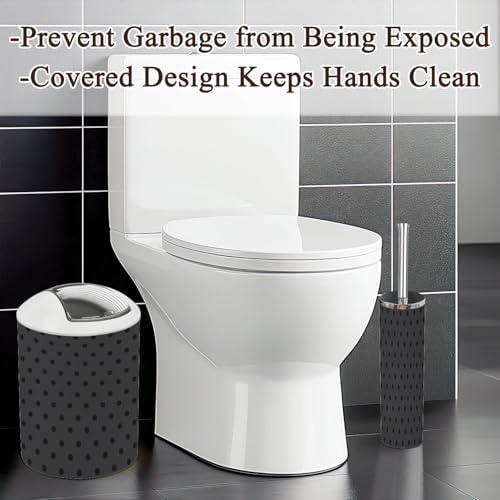 Modern Bathroom Accessories Set 6 Pcs Black White