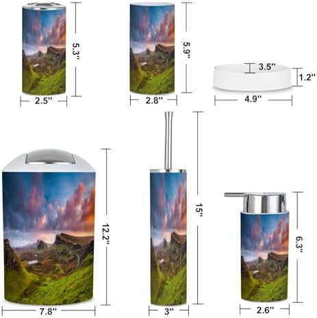 6 Piece Sunset Quiraing Isle Skye Bathroom Accessories Set