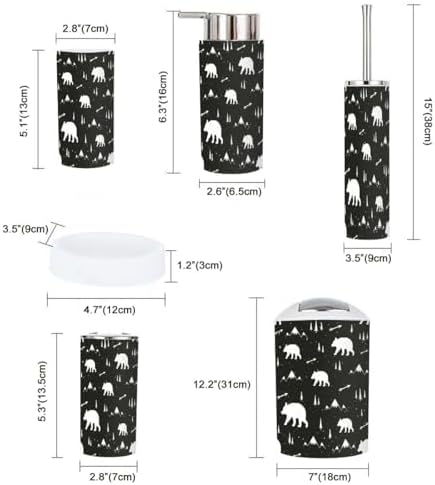 Stylish Cartoon Bathroom Accessories 6 Pcs Set