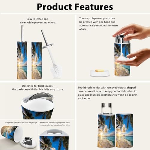 Boho Style 6-Piece Bathroom Accessory Set