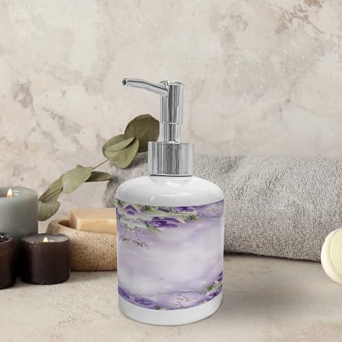 Ambesonne Floral Soap Dispenser Toothbrush Holder Set 1