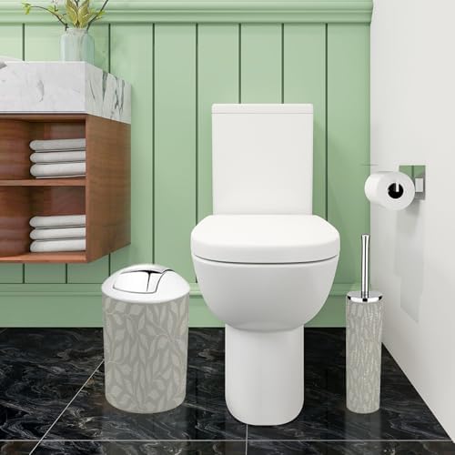Boho Floral Trash Can Set 6 Piece Bathroom Accessories