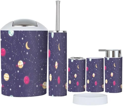Bathroom Accessories Set 6 Pcs Cosmos Decor