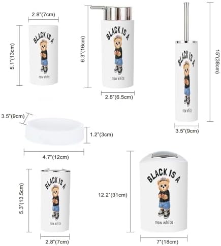 Bathroom Accessories Set 6 Pcs Modern Black Design