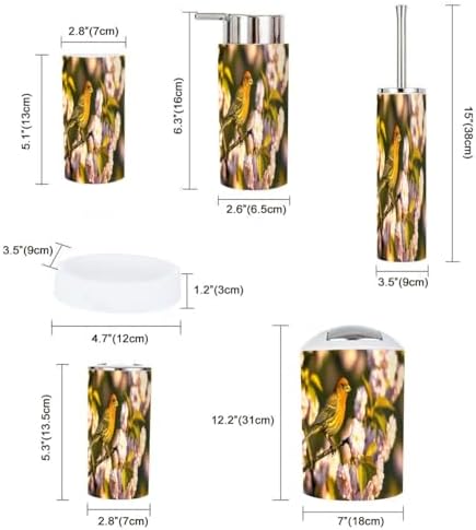 Boho Bathroom Accessory Set 6 Piece in Cherry