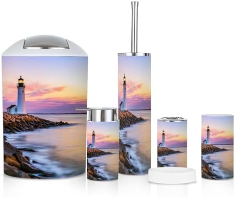 6 Piece Bathroom Accessories Set Fort Pickering Lighthouse