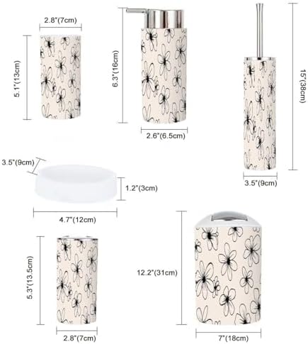 TRANQDEHOM 6 Piece Boho Style Bathroom Accessories Set