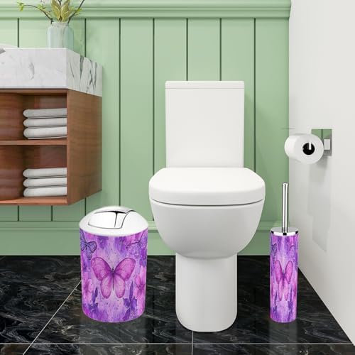 Boho Purple Bathroom Accessory Set 6 Piece 1