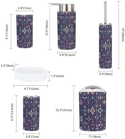 Boho Geometric Bathroom Accessories Set of 6