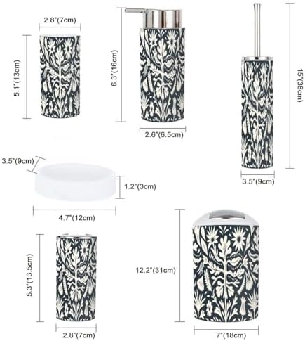 Boho Bathroom Accessory Set with 6 Pieces