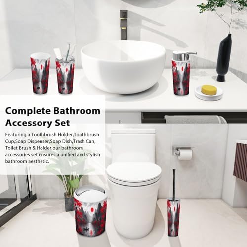 Boho Japanese Style 6-Piece Bathroom Accessory Set