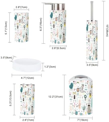 JBNJANKDAV 6 Pcs Bathroom Accessories Set with Decor