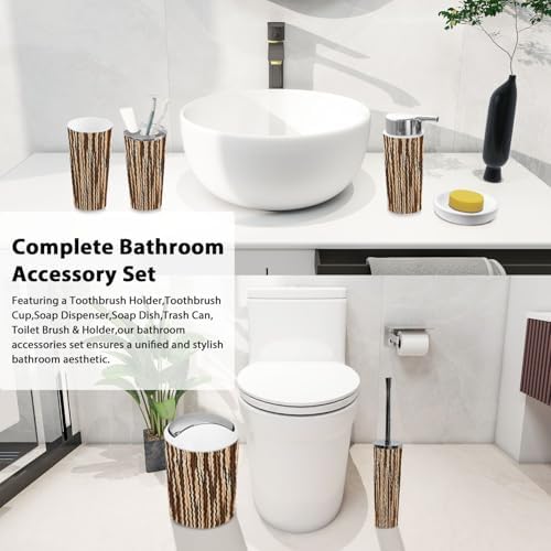 Boho Abstract Bathroom Accessory Set 6 Piece