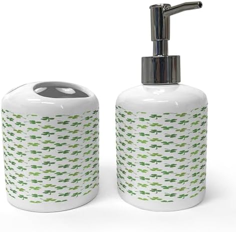Ambesonne St Patricks Day Soap Toothbrush Holder Set