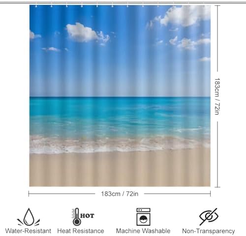 Kuizee 4 Piece Shower Curtain Set with Rugs 72x72 Inch 1