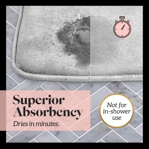 Genteele Non Slip Bath Mat - Quick Dry Memory Foam 17x24