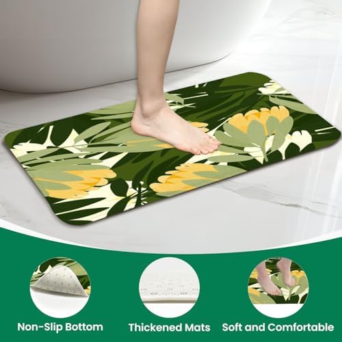 4 Piece Botanic Floral Shower Curtain Set with Rugs