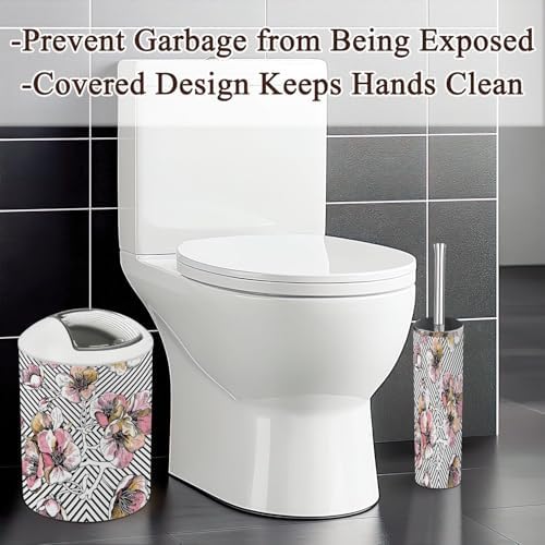 6 Pcs Bathroom Accessories Set in Soft Pink
