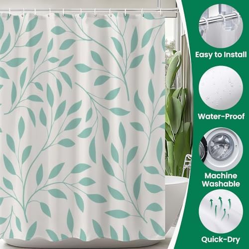 4 Pieces Shower Curtain Set with Rugs and Mats