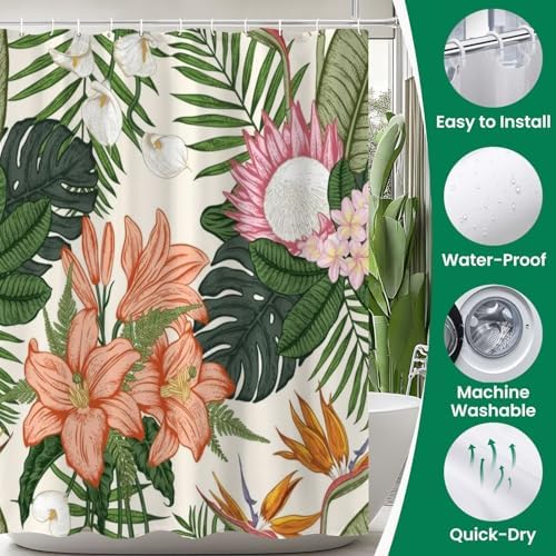 4-Piece JCOOKLOFTS Shower Curtain Set with Rugs