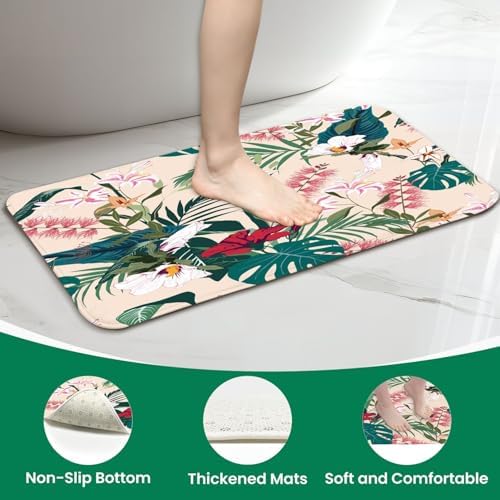 JCOOKLOFTS 4 Piece Tropical Flower Shower Set