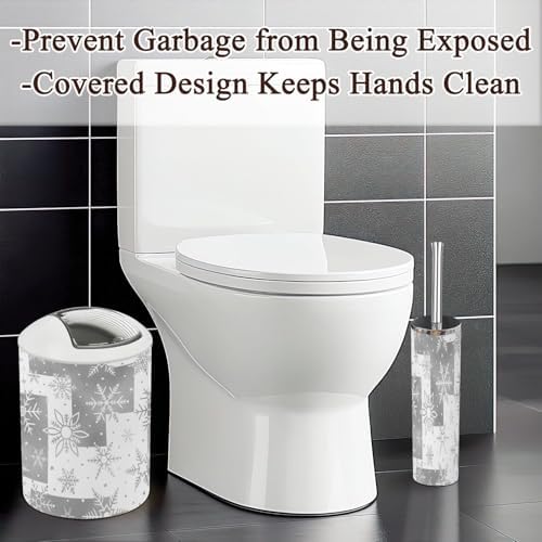 6-Piece Bathroom Accessories Set with Snowflake Pattern