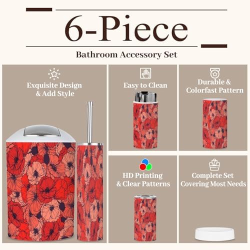 6 Piece Boho Style Bathroom Accessories Set