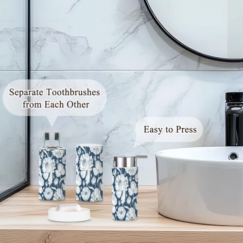 6 Piece Monochrome Bathroom Accessories Set