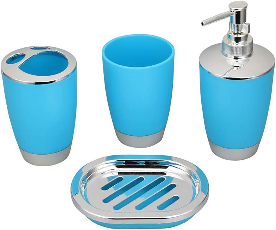Wilove 4Pcs Set Plastic Bathroom Accessories