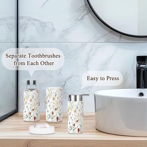 6 Piece Wildflower Bathroom Accessories Set 1
