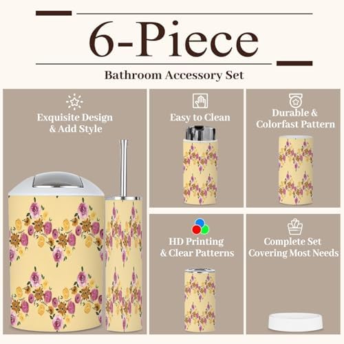 Boho 6 Piece Bathroom Accessories Set