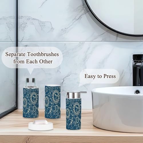 Bathroom Accessories Set 6 Pcs Zodiac Signs Decor