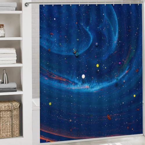 Kuizee 4-Piece Shower Curtain Set with Non-Slip Rugs 1