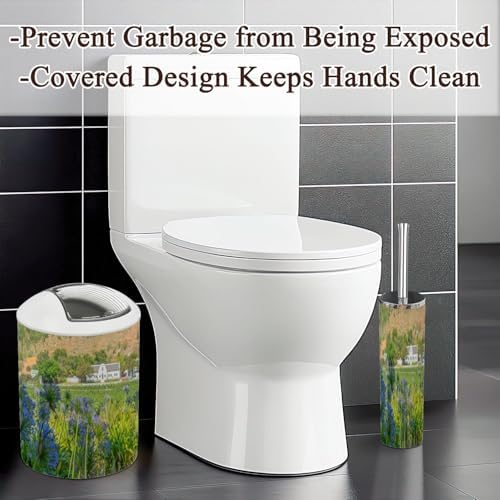 6 Piece Boho Bathroom Accessories Set with Flower Design