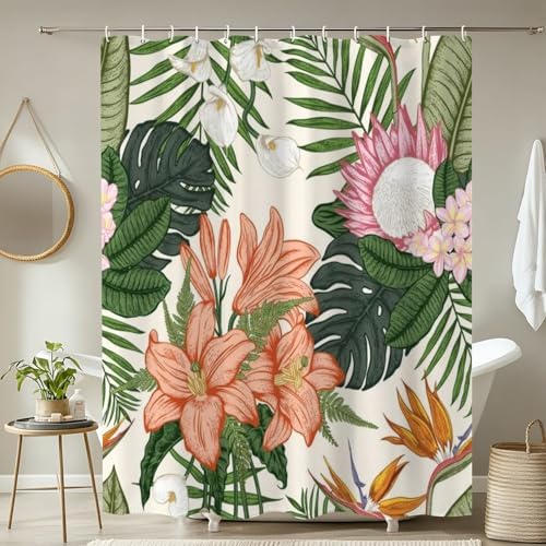 4-Piece JCOOKLOFTS Shower Curtain Set with Rugs