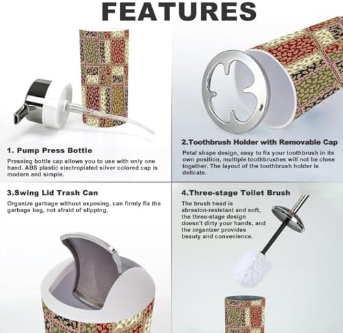 Bathroom Accessories Set 6 Pcs Durable Modern Decor 1