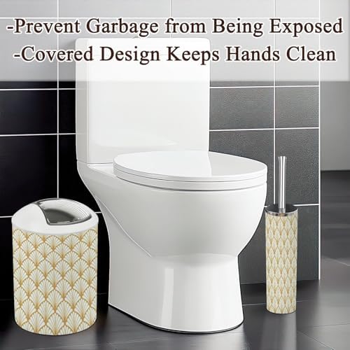 Modern Bathroom 6-Piece Accessories Set with Geometric Design