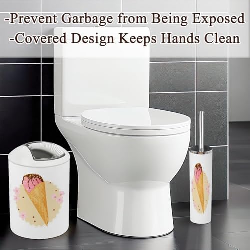 Modern 6-Piece Bathroom Accessories Set with Ice Cream Cone Design