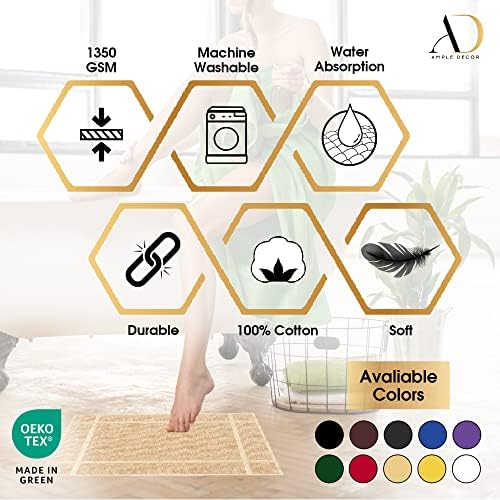 Ample Decor Bath Mats 100 Cotton Grey