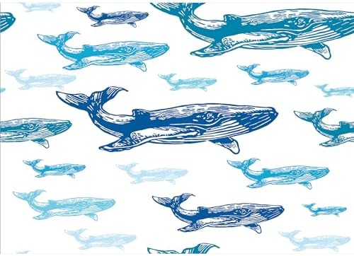 Ambesonne Blue White Sea Animals Soap Dispenser Toothbrush Holder Set