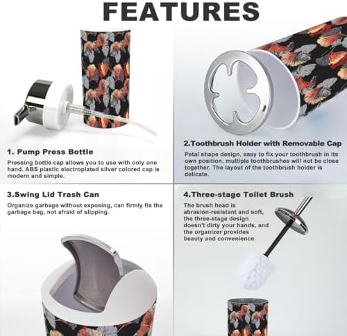 Premium Bathroom Accessories Set 6 Pcs Durable Decor