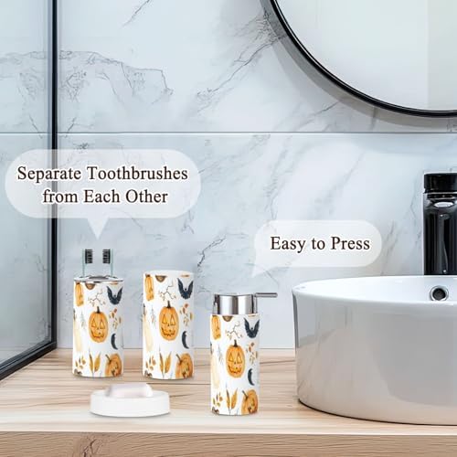 6 Piece Bathroom Accessories Set for Halloween and Thanksgiving