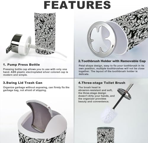 Bathroom Accessories Set 6 Pcs Seamless Design