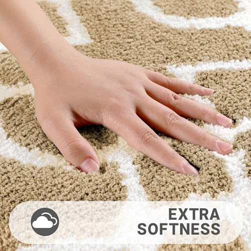 Yimobra Luxury Plush Bath Rug 47x24 Inch Beige