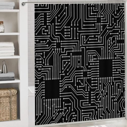 Kuizee 4-Piece Shower Curtain Set with Rugs