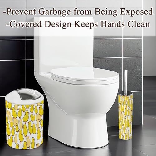 Duck Pattern Rubber Duck Bathroom Accessories Set 6 Pcs